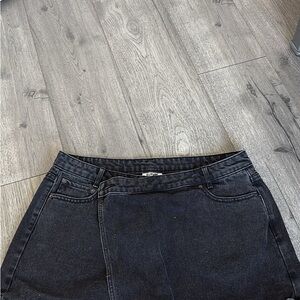 Target Asymmetrical Denim Skirt - Black
